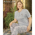 Піжама жіноча 300232 l.grey (3XL-6XL)