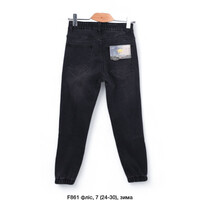Джинси підліткові (зима) F861 black (24-30) флис
