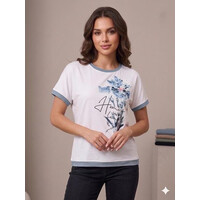 Футболка жіноча 25021 white-l.blue (50-56)