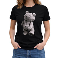 Футболка женская 258 чорний (в пачке 5 шт. р.M-3XL)