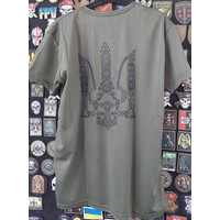 Футболка чоловіча Coolmax олива Тризуб (M-3XL)