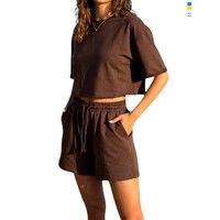 Женский костюм 1249 шоколад (в пачке 4 шт. р.S-XL)