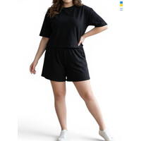 Женский костюм 1249 чорний (в пачке 4 шт. р.S-XL)