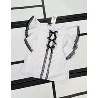 Блузка дитяча 414 white-black (128-152)