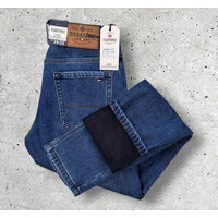 Джинси чоловічі (зима) 2296 blue (29-38) флис