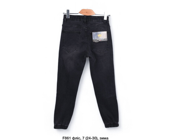 Джинси підліткові (зима) F861 black (24-30) флис