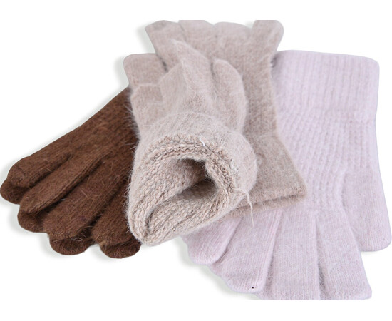 Перчатки женские (зима) 2406 mix (в пачке 12 шт. р.One size), изображение 2