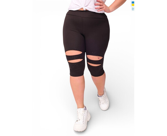 Капри женские 00699 чорний (в пачке 4 шт. р.2XL-5XL)