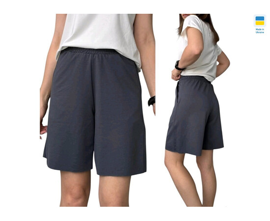Шорты женские 1239 графіт (в пачке 4 шт. р.S-XL)