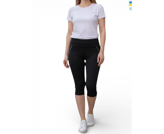 Капри женские 5215 чорний (в пачке 4 шт. р.S-XL)