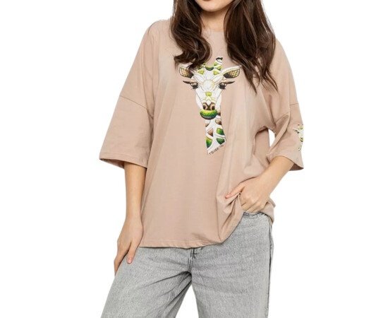 Футболка женская 2012 бежевий (в пачке 4 шт. р.L-XL)