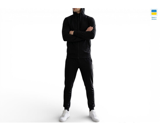 Спортивный костюм мужской 021 нк чорний (в пачке 5 шт. р.46-54)