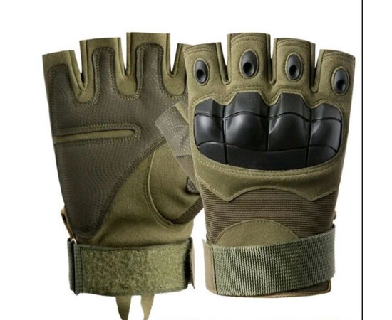 Рукавички тактичні безпалі з кісточками олива WJ02 (L,XL)