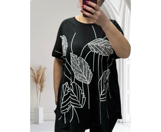 Футболка жіноча 25009 black (54-64)
