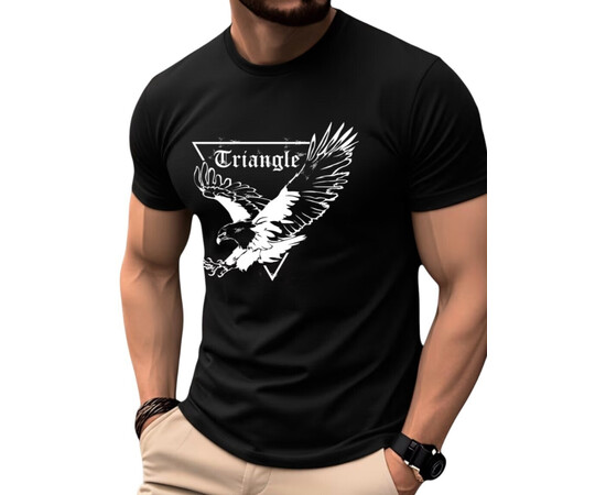 Футболка мужская 243 чорний (в пачке 5 шт. р.M-3XL)
