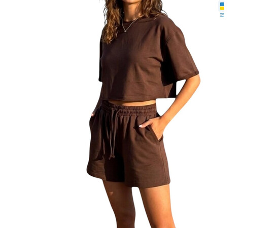 Женский костюм 1249 шоколад (в пачке 4 шт. р.S-XL)