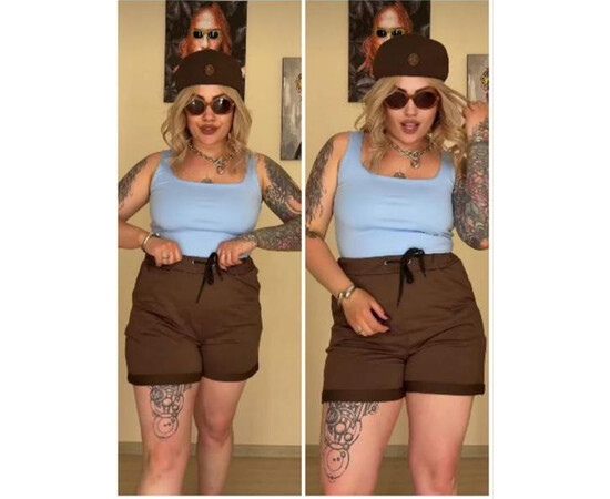 Шорты жіночі 0620 brown (XL-4XL)