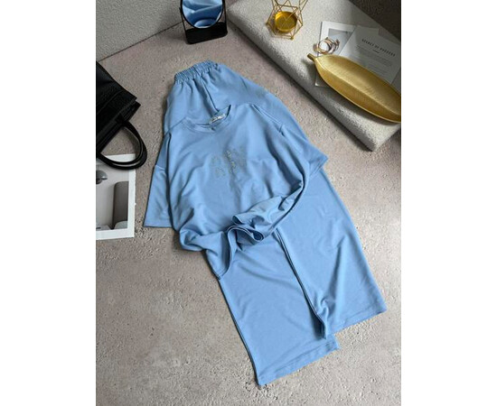 Спортивний костюм жіночий 9076 l.blue (42-52)