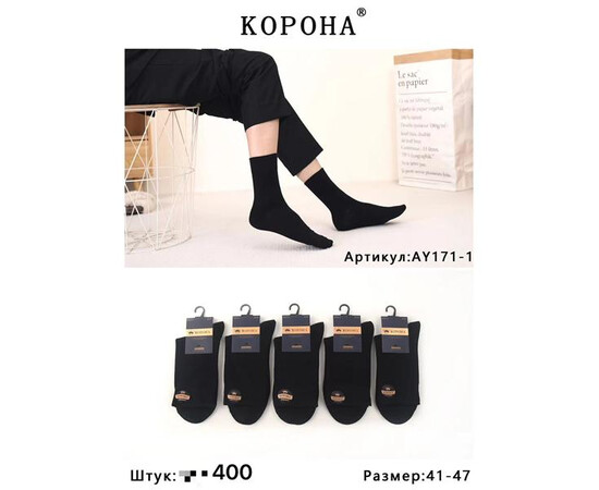 Шкарпетки чоловічі AY171-1 black (41-47)