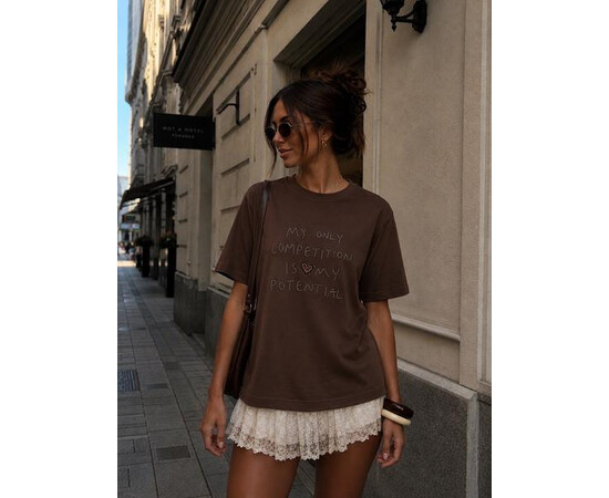 Футболка жіноча F054 brown (S-L)