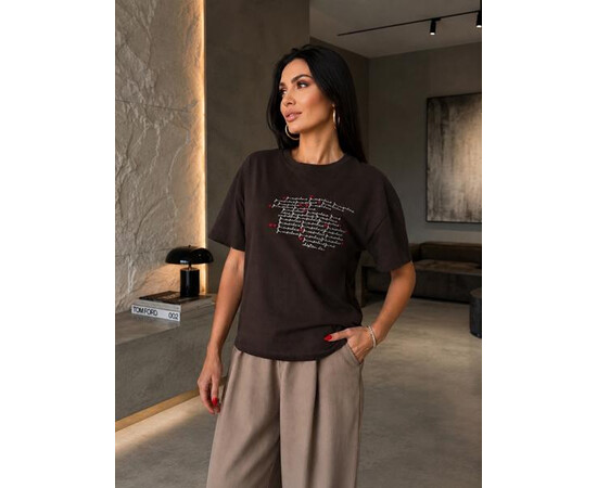 Футболка жіноча F055 brown (S-L)