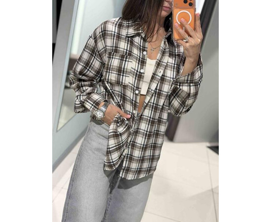 Сорочка жіноча 225 white-brown (one size)