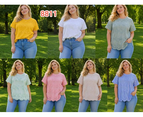 Футболка жіноча 8811 blue (2XL-5XL)