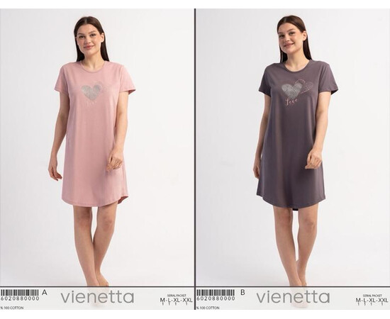 Ночнушка женская TR15 pink (M-2XL)
