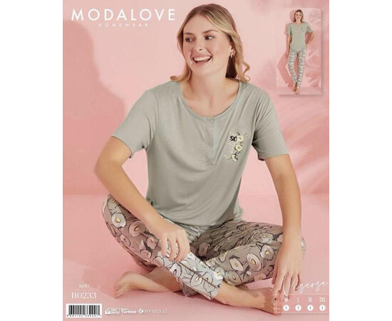 Піжама жіноча 110223 l.grey (M-2XL)