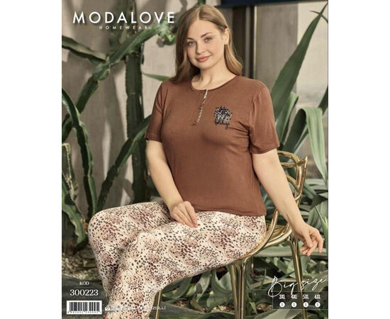 Піжама жіноча 300223 brown (3XL-6XL)