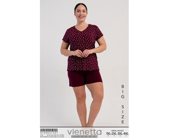 Піжама жіноча TR84 wine (XL-4XL)