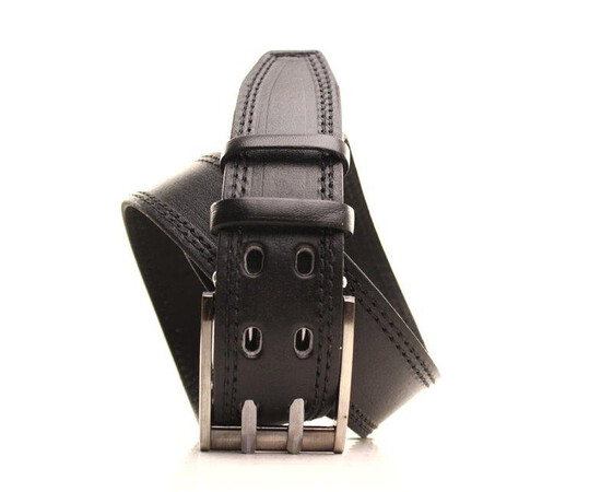 Ремень кожаный черный L40U124 40мм 105-40, изображение 2