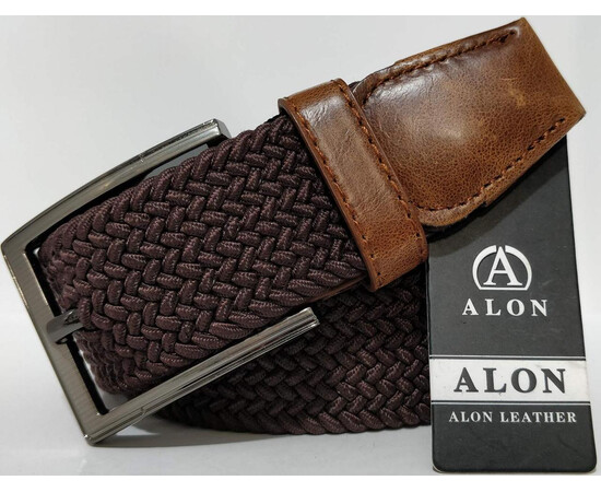 Ремень плетенка резинка коричневая, Alon 40 мм Арт.: RPR0011-40